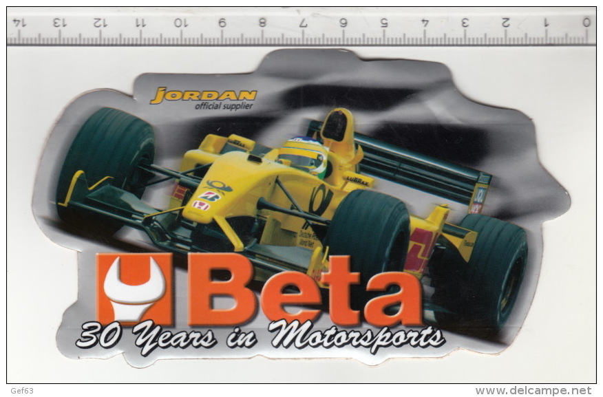 F1 Jordan Official Supplier - Beta 30 Years In Motorsports ° Autocollant / Adesivi / Aufkleber / Stickers - Stickers