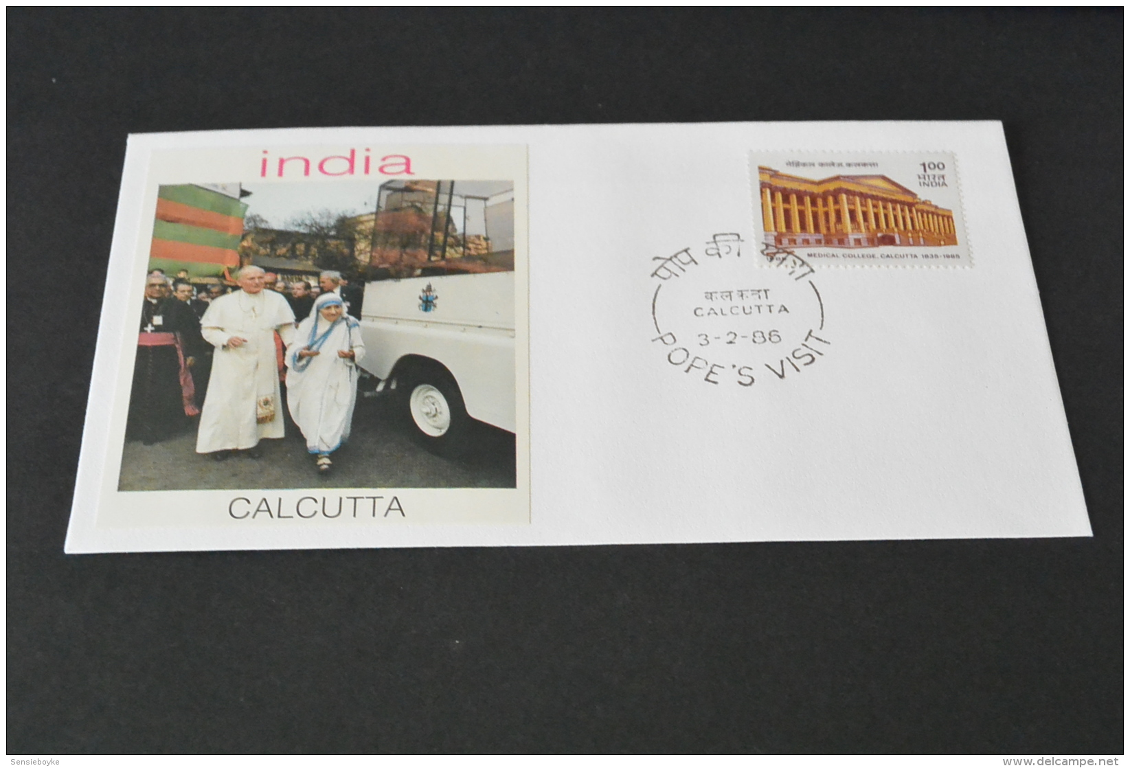 PJ237-  FDC-  India-  -1986-   - Johannes Paulus II -John Paul -  Calcutta - Päpste