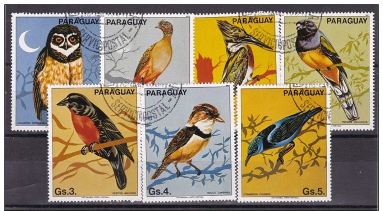 PARAGUAY - N°Y&T - Série 2049/55 - Les 7 Valeurs - Oiseaux   - Oblit - Paraguay