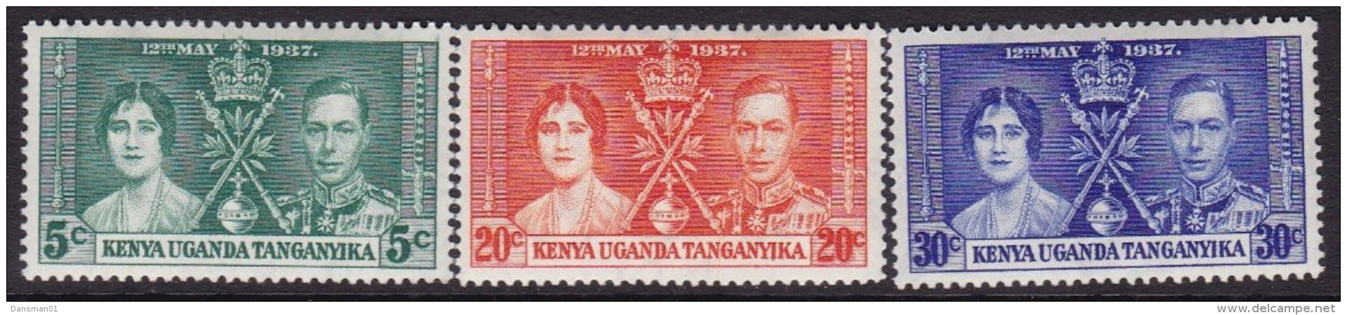 Kenya Uganda 1937 Coronation Sc 60-62 Mint Never Hinged - Leeward  Islands