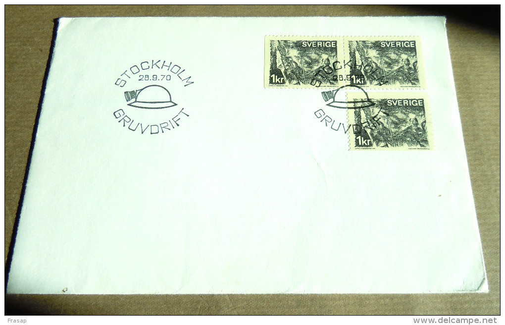 SUEDE STOCKHOLM 26-9-1970  -3 TIMBRE RARE 1 KR - Local Post Stamps