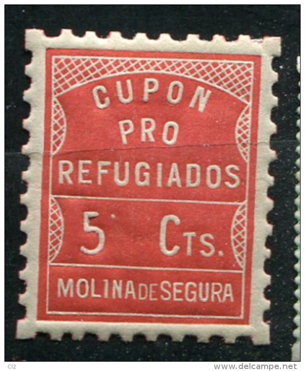 ESPAGNE - MOLINA DE SEGURA - Cupon De Refugiados - Gomez-Guillamon 875 - Verschlussmarken Bürgerkrieg