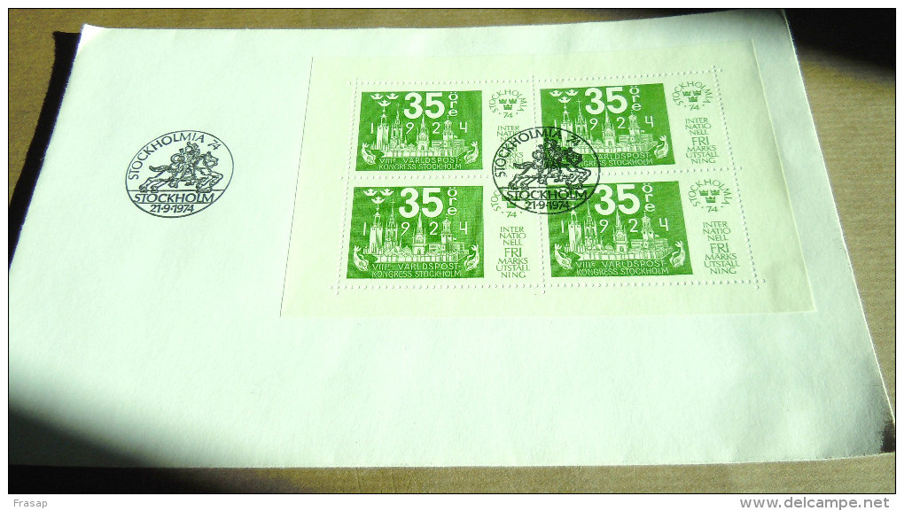 SUEDE STOCKHOLM -35 Ore - International Stamp ExhibitionStockholm 1974 MONTED - Emissions Locales
