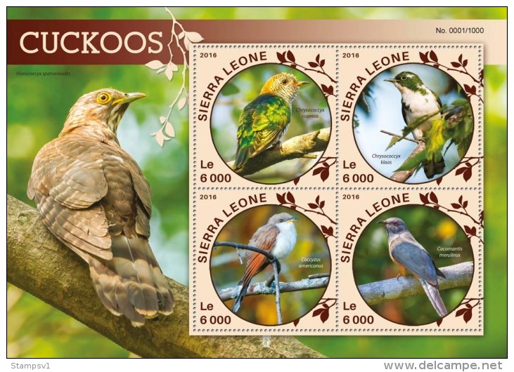 Sierra Leone. 2016 Cuckoos. (120a) - Coucous, Touracos