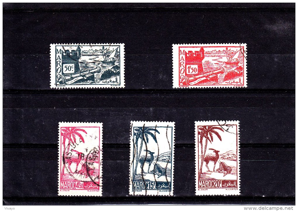 1945/47 - MOROCCO - MAROC -O/FINE USED - OUDAYA FORT & GAZELLE - Mi. EX 215/31 - Used Stamps