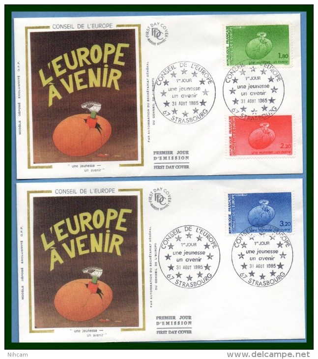 FDC Silk Soie Conseil De L' Europe Strasbourg 1985 N° S 85 /7 - 1980-1989