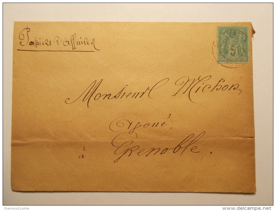 Marcophilie - Lettre Enveloppe Cachet Oblitération Timbres - FRANCE - Type Sage 5c Vert (337) - 1877-1920: Période Semi Moderne