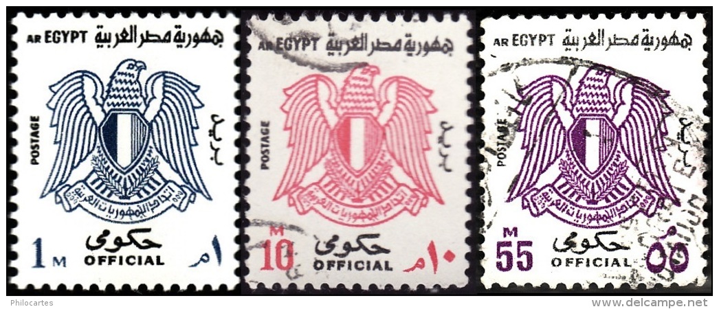 EGYPTE 1972 -  Service N° 86 -  87 Et 90 - Un Neuf Et Deux Oblitérés - Dienstzegels