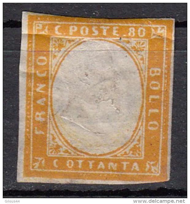 Sardaigne  Victor Emmanuel II  80c Orange  YT N°14 - Sardegna