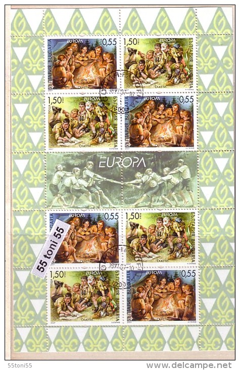 2007, Europe CEPT 100 Years Scouting S/S – Used/oblitere (O) (4 Sets)   Bulgaria / Bulgarie - Oblitérés