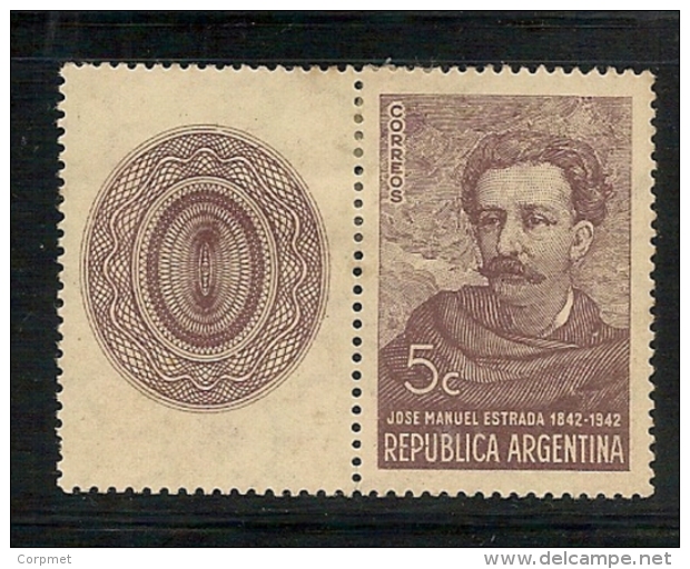 ARGENTINA - # 420cz - 1942 Jose Manuel Estrada Con COMPLEMENTO OVALO IZQUIERDO - MINT H - Neufs