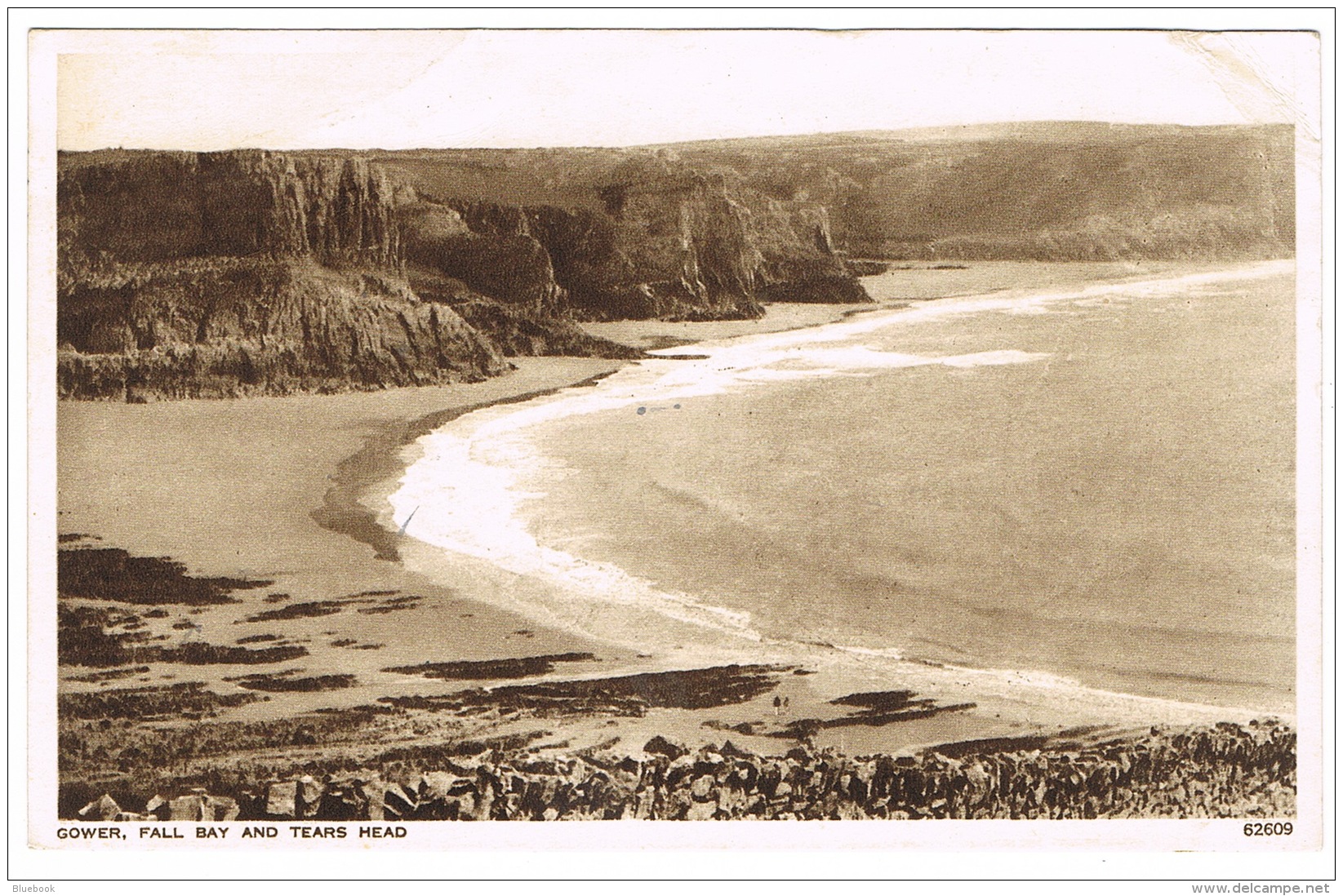 RB 1089 - 1947 Postcard - Fall Bay &amp; Tears Head Gower Near Swansea Glamorgan Good Save For Silver Lining Slogan - Glamorgan