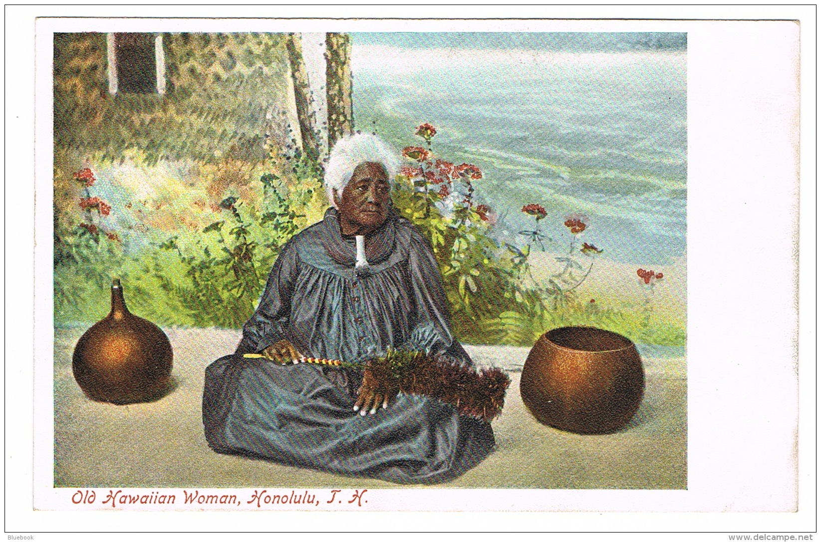 RB 1090 - Early Ethnic Postcard - Old Hawaiian Woman Honolulu - Hawaii - USA - Honolulu