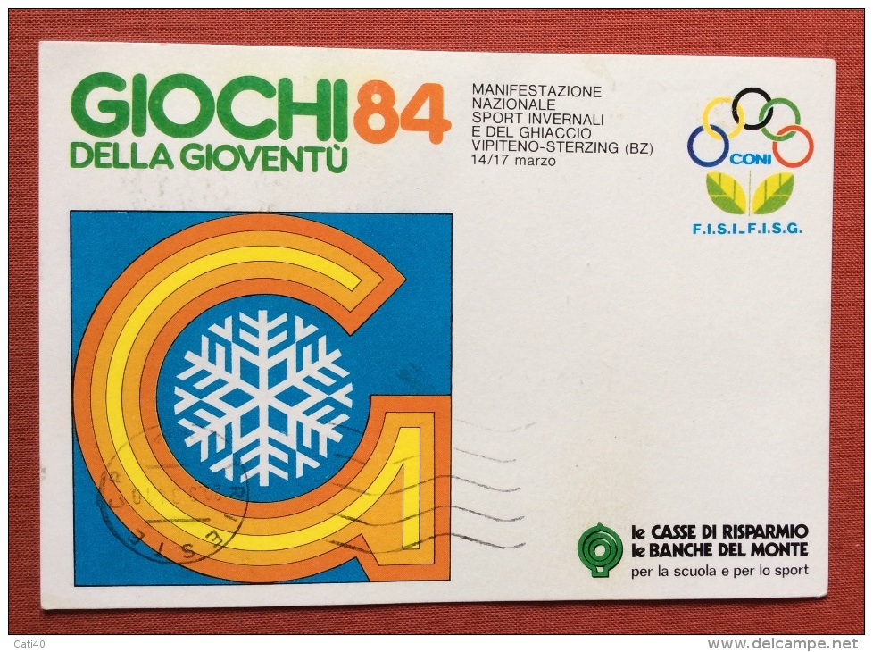 GIOCHI DELLA GIOVENTÙ´ 1984 MANIFESTAZIONE INVERNALE A VIPITENO CARTOLINA CON LE FIRME DEI RAGAZZI PARTECIPANTI - Inverno