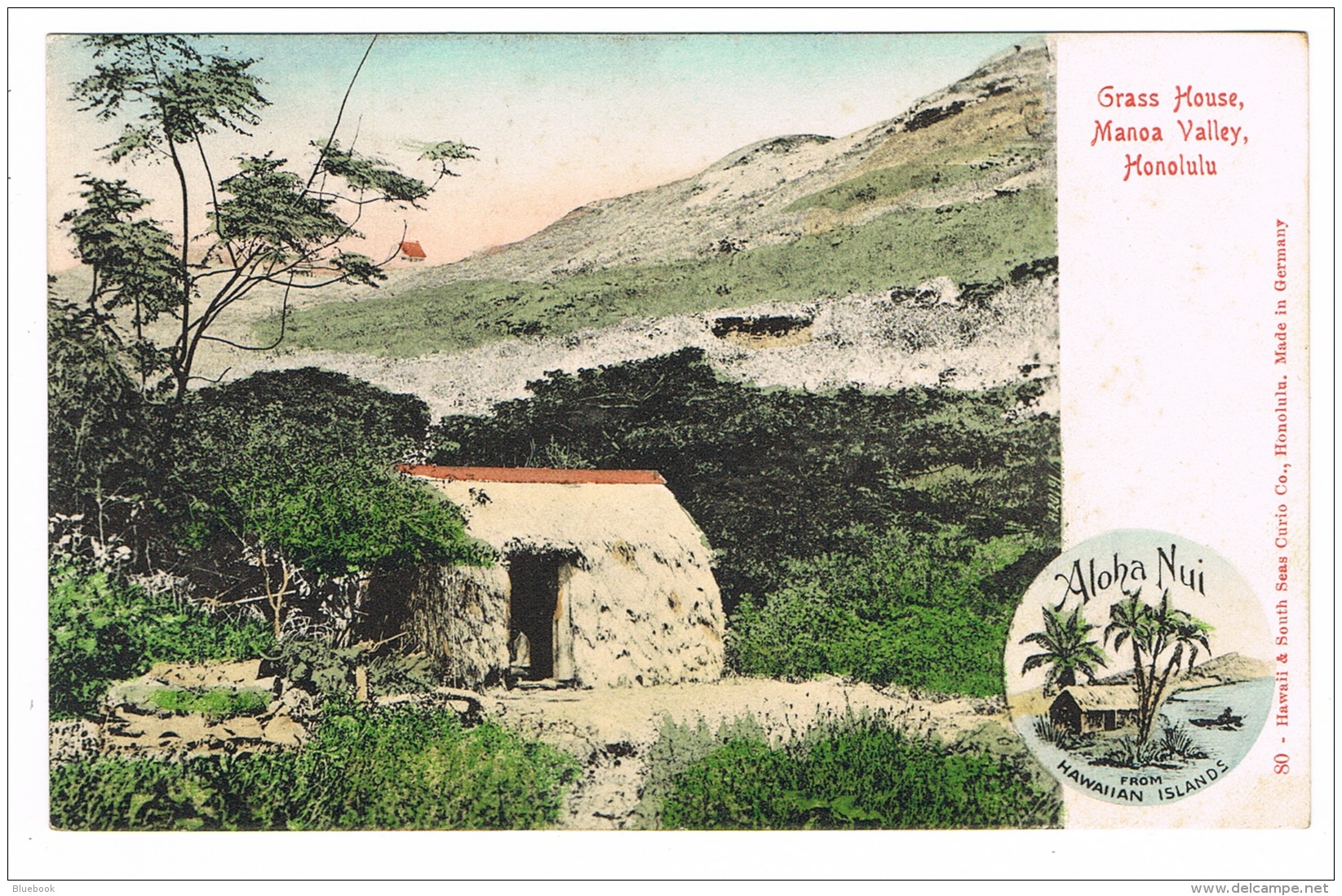 RB 1090 - Early Ethnic Postcard - Grass House Manoa Valley - Honolulu Hawaii - USA - Honolulu