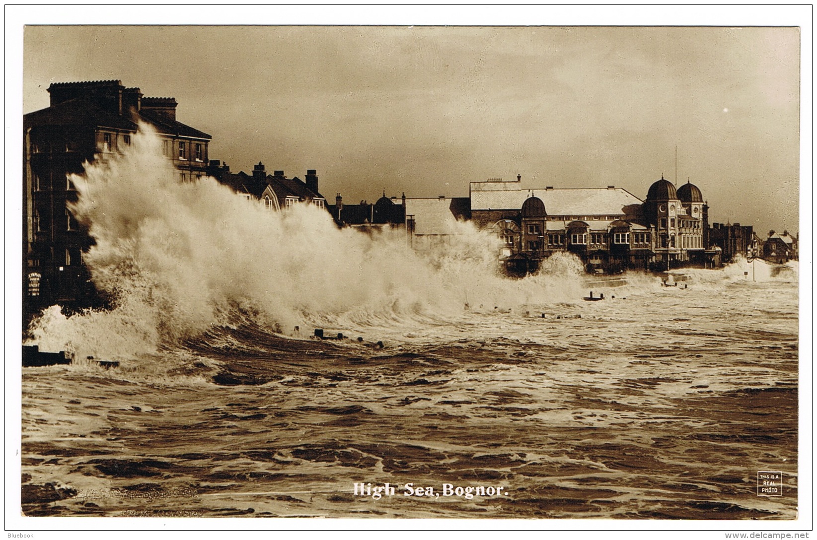 RB 1090 - Early Real Photo Postcard - High Sea - Bognor Sussex - Bognor Regis