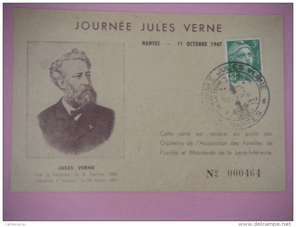 2557 NANTES Journée Jules VERNE Le 11 Octobre 1947 - Nantes