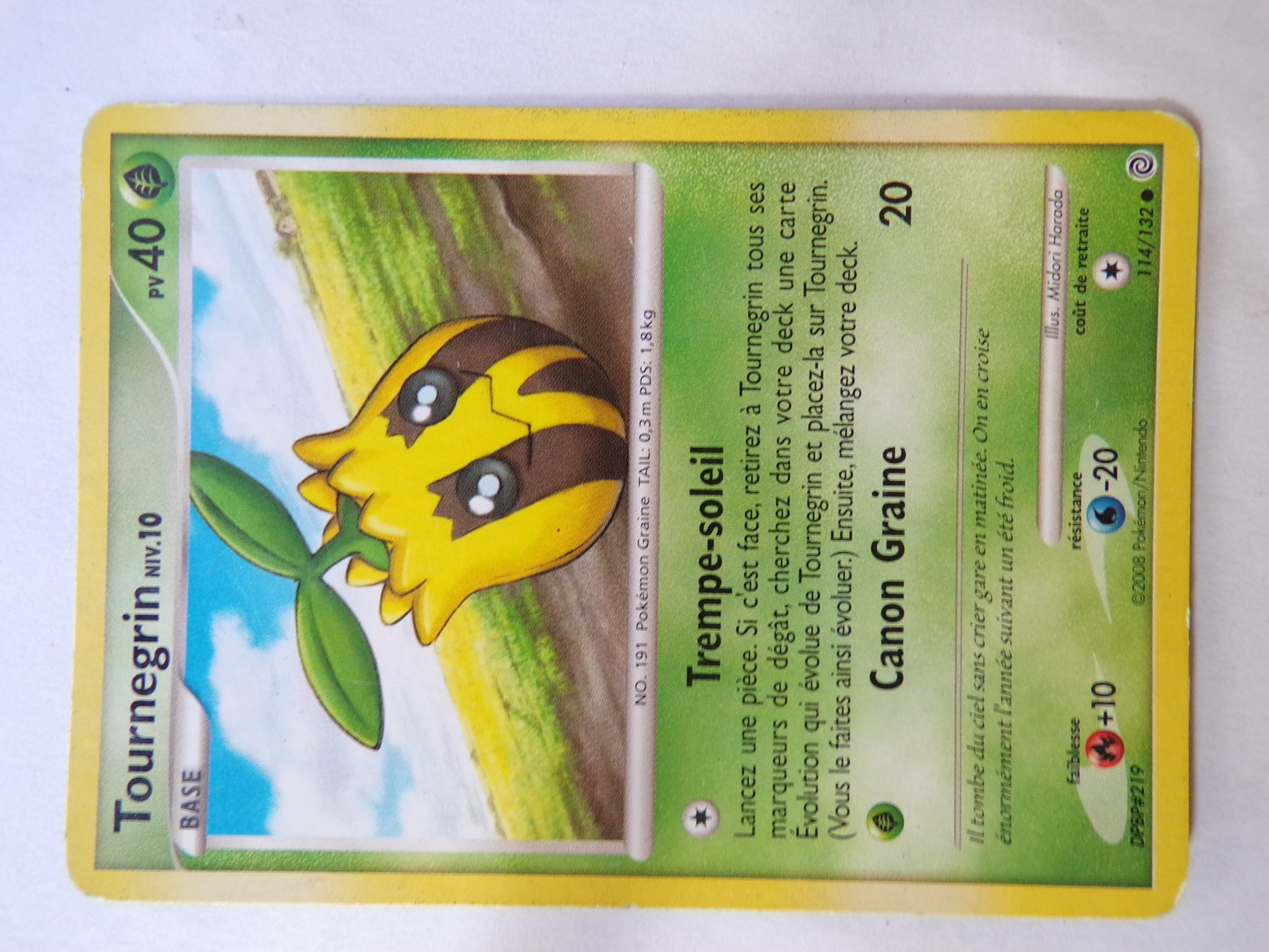 Carte Pokemon 2008 Tournegrin PV40 114/132 - Altri & Non Classificati