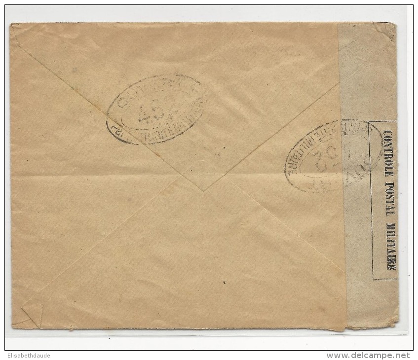 ESPAGNE - 1914/18 - ENVELOPPE Avec CENSURE FRANCAISE De VALENCIA Pour NIMES (GARD) - Briefe U. Dokumente