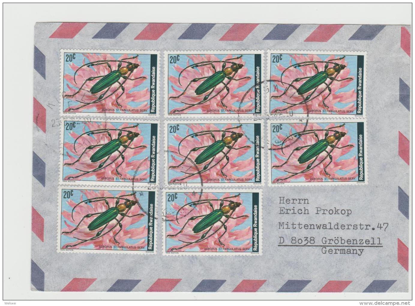 BG050 / Brief, Ruanda Mit Käferfrankatur 1982 Nach Deutschland - Used Stamps