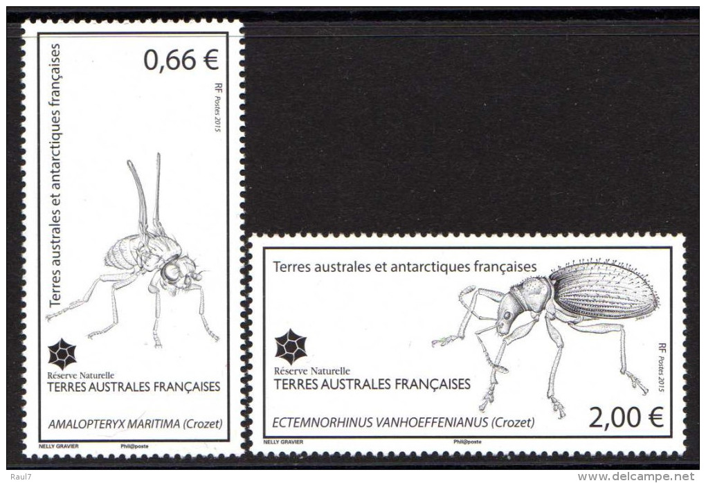 T.A.A.F. // F.S.A.T. 2015 - Insectes   - 2 Val Neufs // Mnh - Neufs