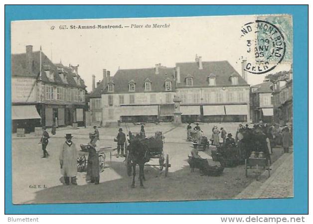 CPA 647 - Marchands Ambulants La Place Du Marché ST AMAND 18 - Saint-Amand-Montrond