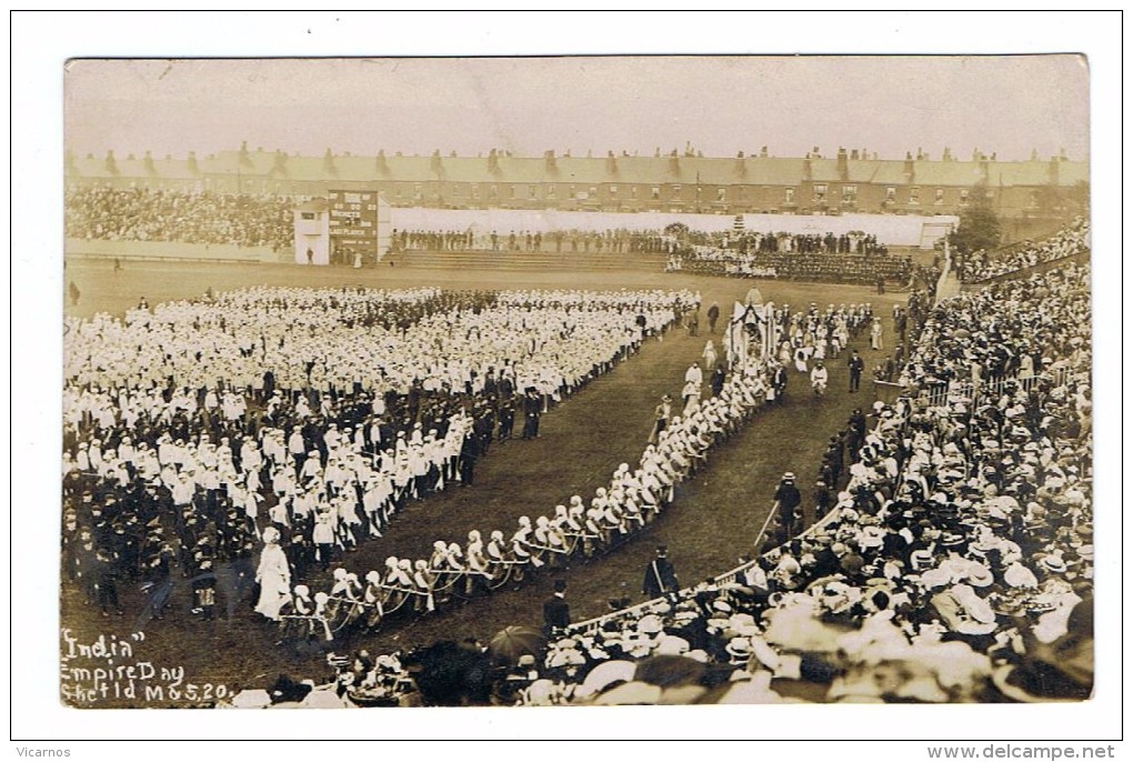 CARTE PHOTO  ROYAUME UNI SHEFFIELD Empire Day India  1907  2 Cards - Sheffield