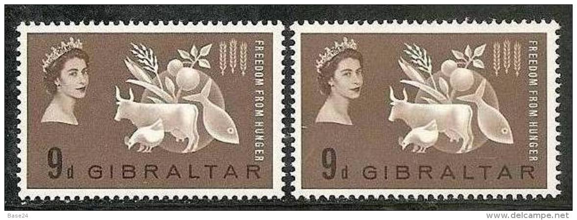 1963 Gibilterra Gibraltar FAME  FREEDOM FROM HUNGER 2 Serie (159)  MNH** - Gibraltar