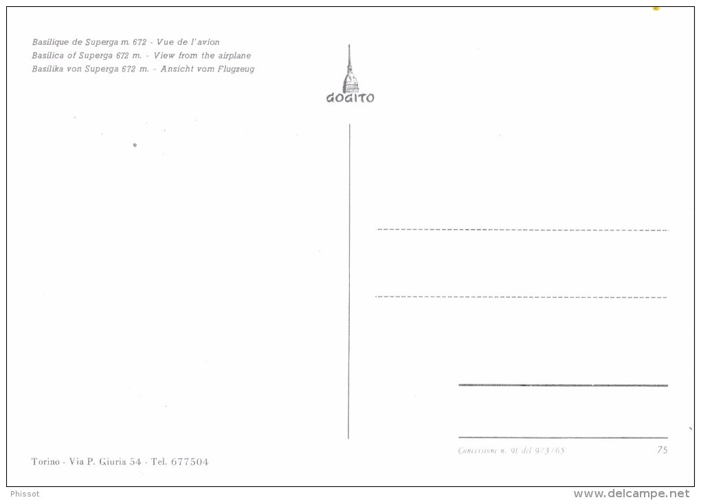 TORINO: Basilica De Superga (m 672) - Veduta Aerea - Churches