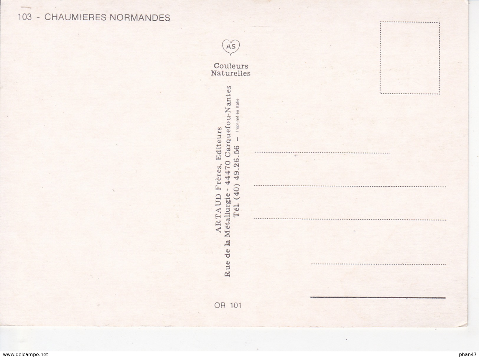 NORMANDIE, Chaumières Normandes, Blason, 4 Photos, Ed. Artaud Frères 1970 Environ - Basse-Normandie