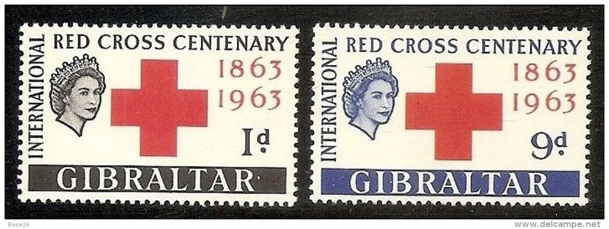 1963 Gibilterra Gibraltar CROCE ROSSA  RED CROSS Serie Di 2v. MNH** E - Gibilterra