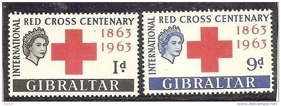 1963 Gibilterra Gibraltar CROCE ROSSA  RED CROSS Serie Di 2v. MNH** B - Gibraltar