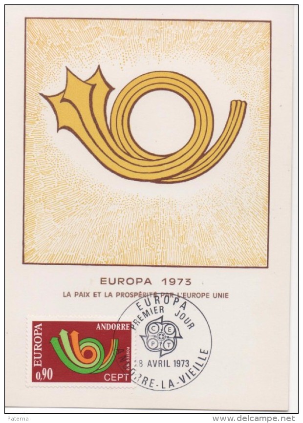 3006   Maxima Francia Andorra La Vielle ,Tema Europa 1973 - Maximumkarten (MC)