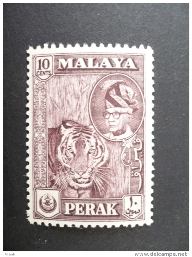Malaysia - 1957-61 - Etat De Perak - Sultant Youssouf Izzudin Shah Et Tigre Sur N° 105 A Violet-brun Neuf ** - Perak