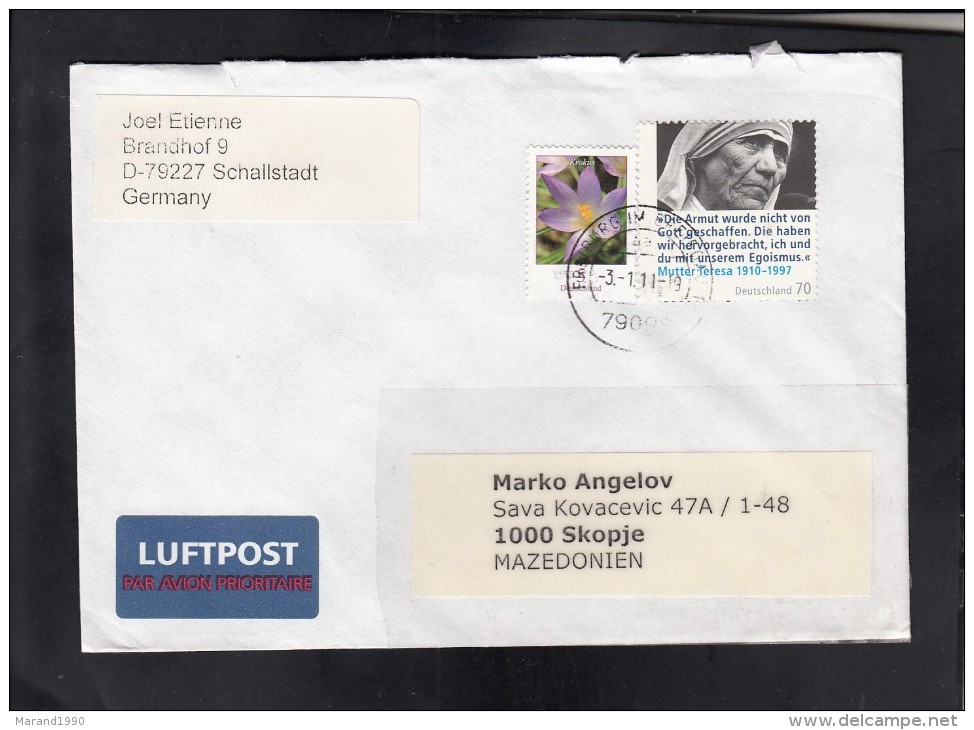 COVER / GERMANY MACEDONIA ** - Mère Teresa