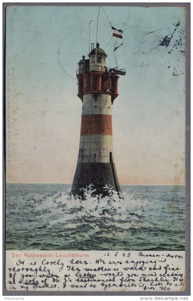 Der Rothesand - Leuchtthurm  Lighthouse 1905y.  C291 - Bremerhaven