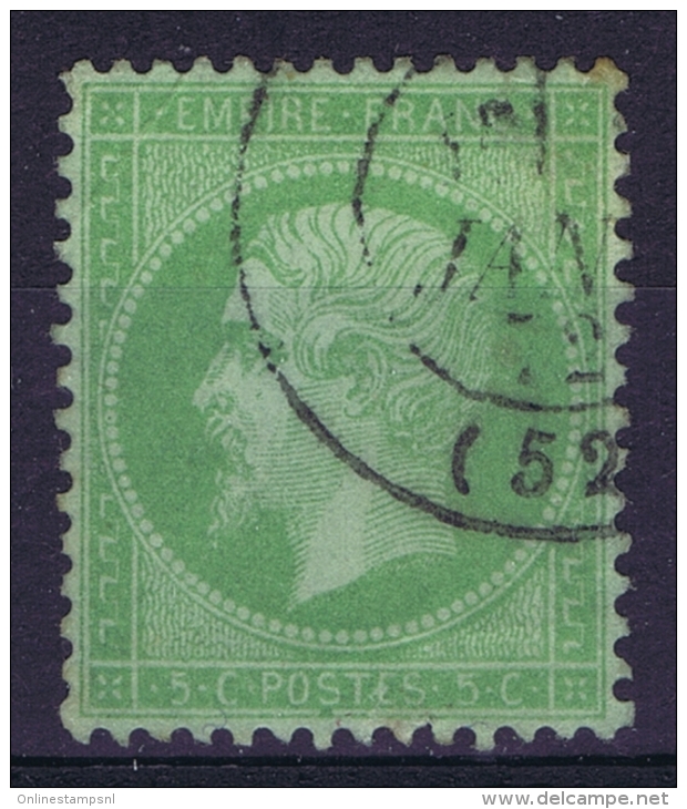 France:  Yvert Nr 15  Used/obl. 1853  Vert Sur Bleu - 1870 Siege Of Paris