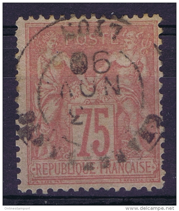 France:  Yvert Nr 81 Obl Used  Type II  1885 - 1876-1898 Sage (Tipo II)