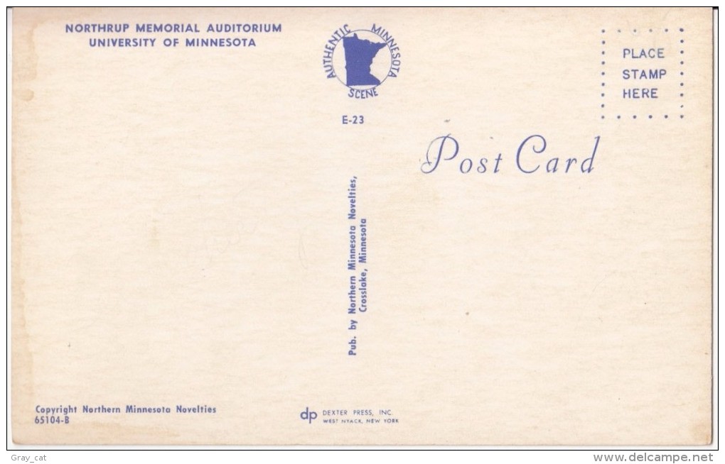 Northrup Memorial Auditorium, University Of Minnesota, Unused Postcard [17125] - Minneapolis