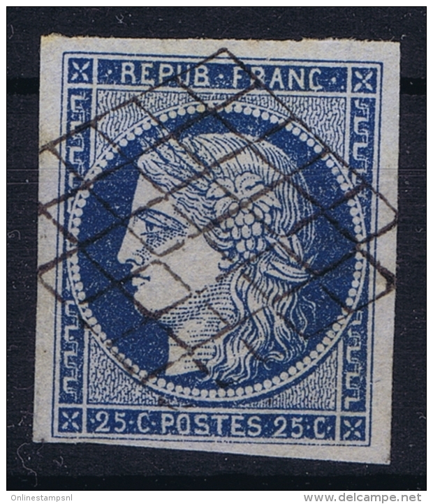 France:  Yvert  4 Grille, 1849 - 1850 - 1849-1850 Cérès