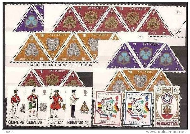 1973 1976 Gibilterra Gibraltar 11 SERIE: 292/93+316/19+320/22(x8)+ 337 MNH** - Gibilterra