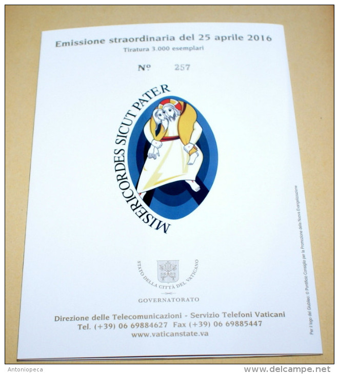 VATICANO 2016 - OFFICIAL FOLDER TELEPHONE CARDS  "GIUBILEO  DELA MISERICORDIA 2016" - Vaticano