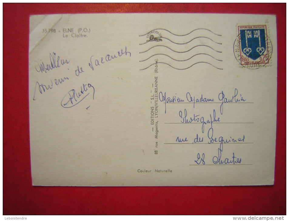 CPSM OU CPM  ELNE LE CLOITRE    VOYAGEE  1967  TIMBRE - Elne