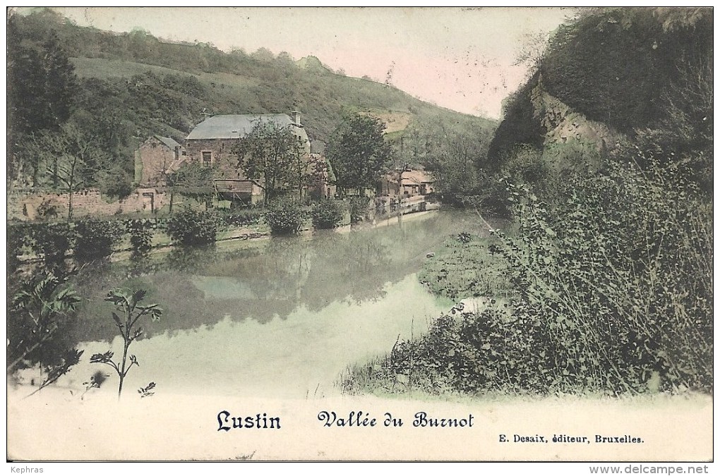 LUSTIN : Vallée Du Burnot - RARE COLORISEE - Cachet De La Poste 1912 - Profondeville