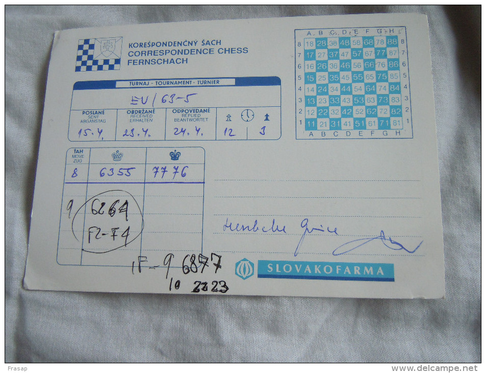 ECHECS - CHESS - SCHACH - Carte Joyeux -SCACCHI -Chess Correspondence - SLOVAKIA  1999 4 - Schaken