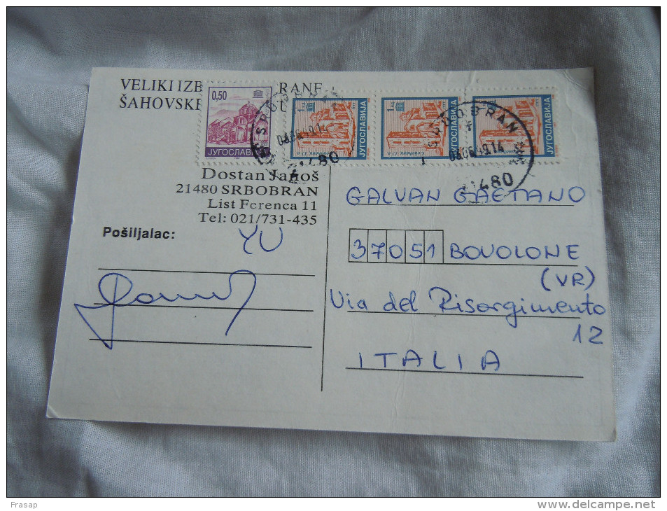 ECHECS - CHESS - SCHACH - Carte Joyeux -SCACCHI -Chess Correspondence - SERBIA  1997 - Echecs