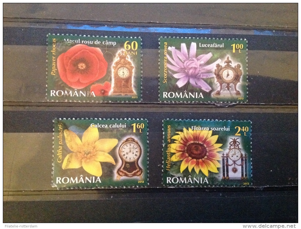 Roemenië / Romania - Serie Bloemen En Uurwerken 2013 Very Rare! - Usati