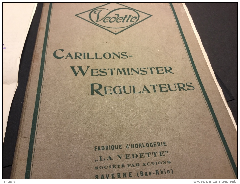 Catalogue ANNEES 1920 Horloges Carillon Westminster VEDETTE - Horloges