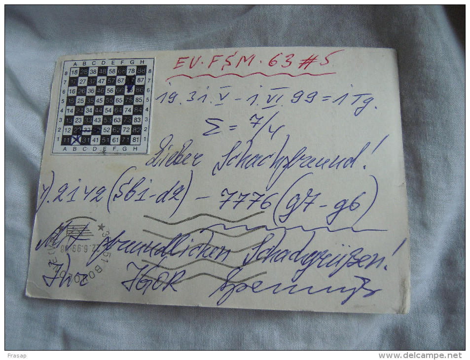 ECHECS - CHESS - SCHACH - Carte Joyeux -SCACCHI -Chess Correspondence -  RUSSIA 1999 - Chess