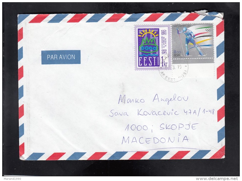 COVER / ESTONIA MACEDONIA ** - Hiver 2002: Salt Lake City